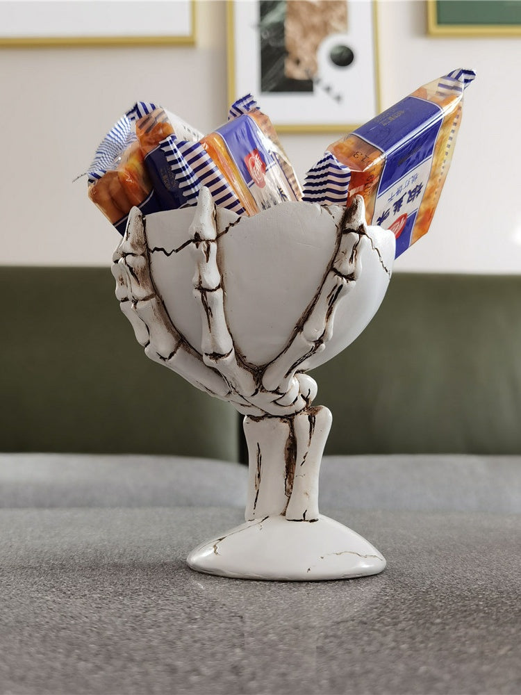 Vintage Gothic Skeleton Hand Resin Tray