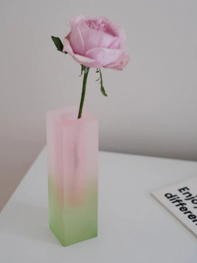 Colorful Square Column Acrylic Vase