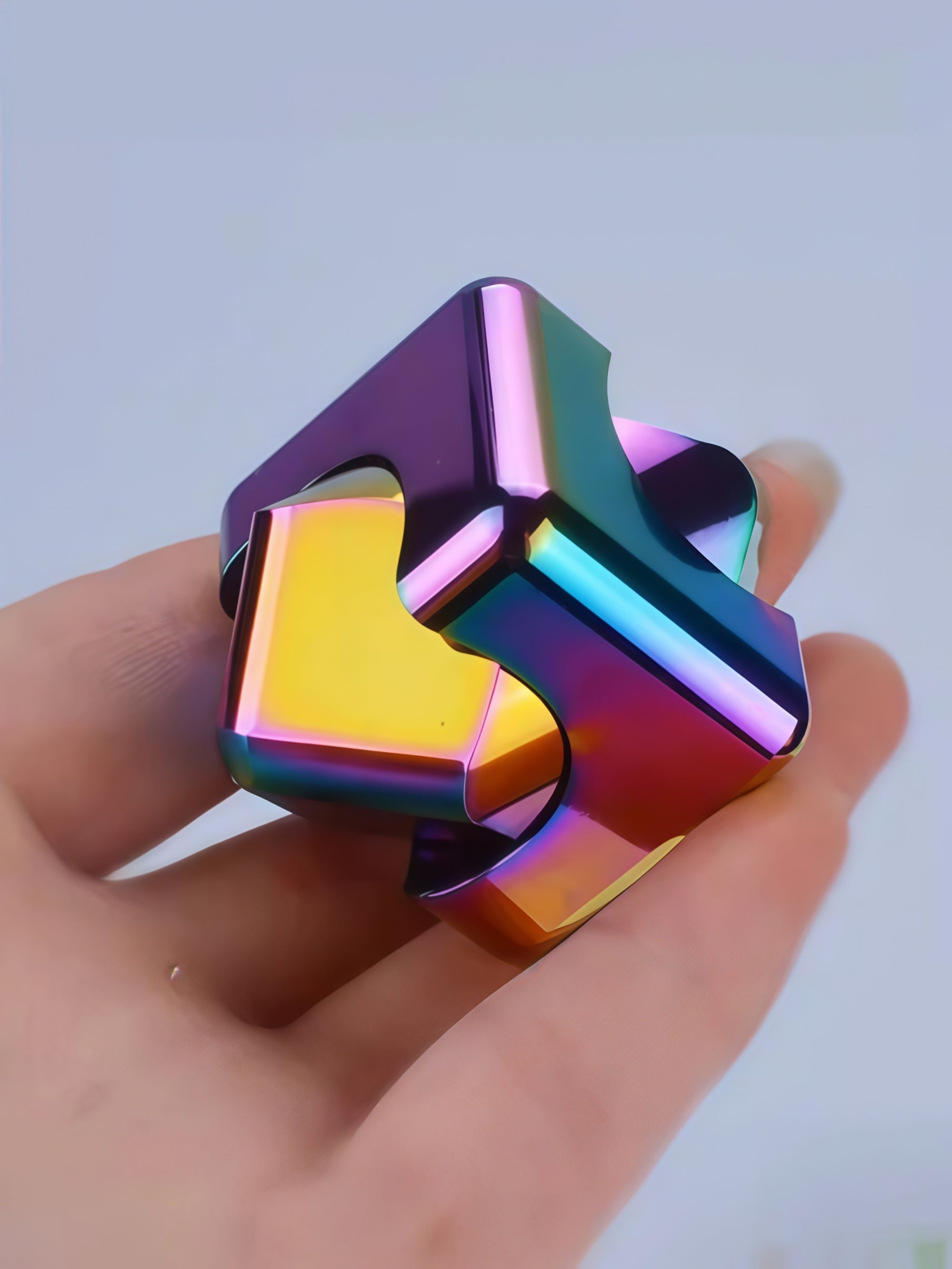 Colorful Rotating Cube Fidget Spinner