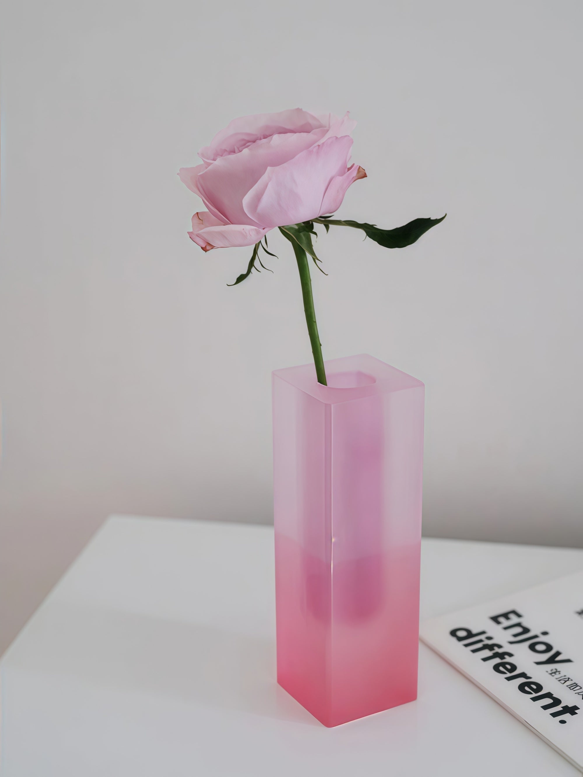 Colorful Square Column Acrylic Vase