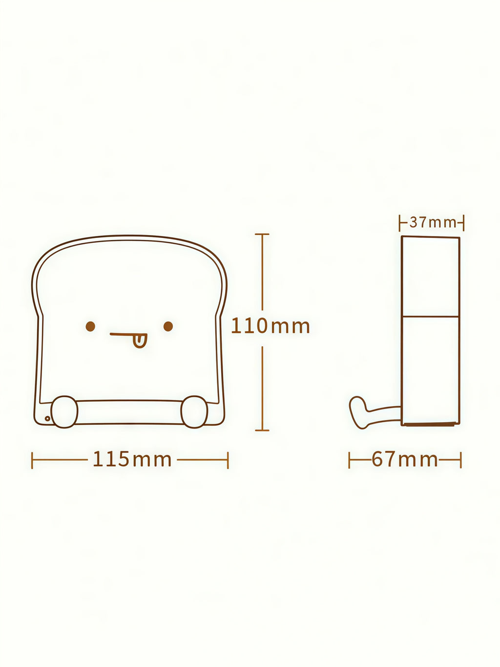 Toast Night Light & Phone Stand